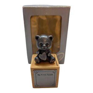 My First Tooth Pewter Bear ceramic porcelian 23416 trinket box 3 in